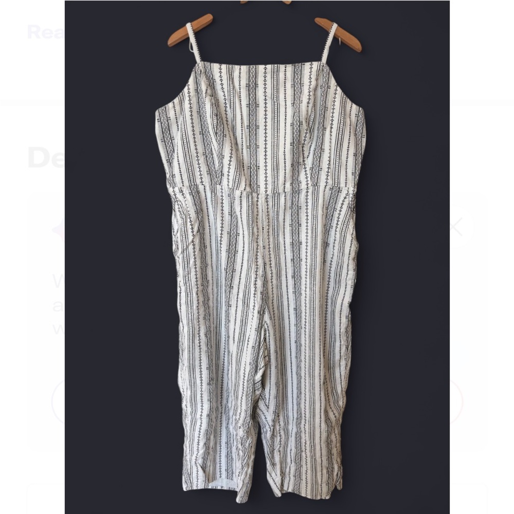 Old Navy Striped Jumpsuit in Black and White